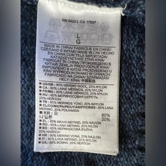 BANANA REPUBLIC ITALIAN YARN MERINO WOOL Blend Mock Neck 1/4 Snap Pullover LARGE - Picture 8 of 8